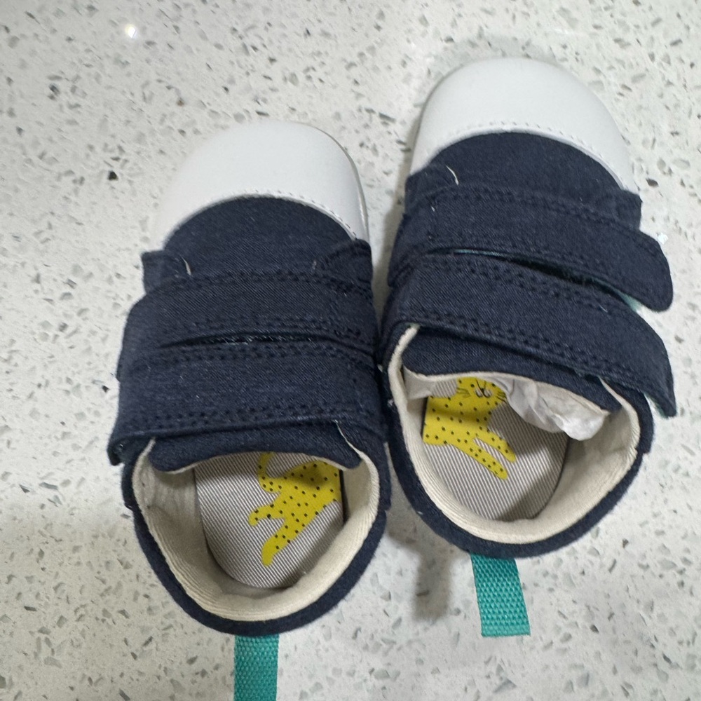 Kids Sneakers with Navy and White Design